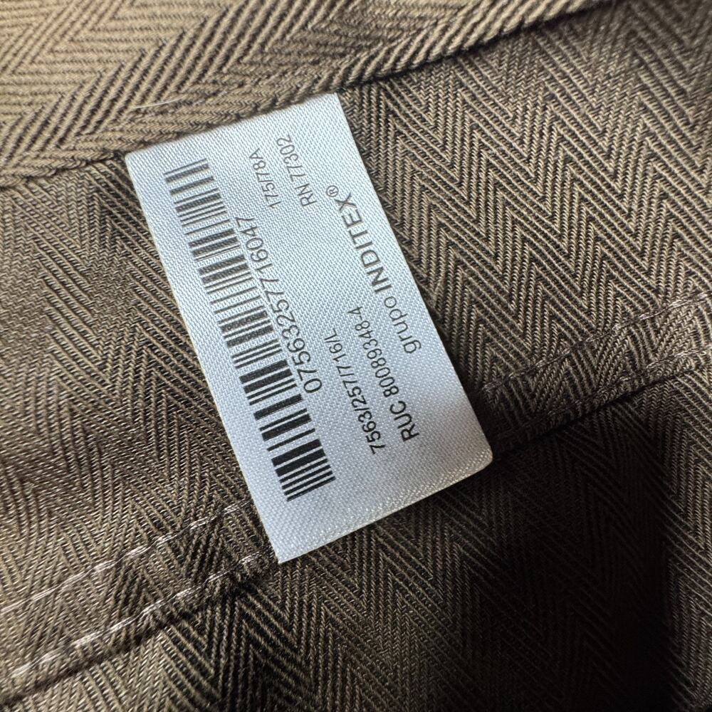 Zara Linen Cotton Blend Barrel Pants Herringbone Womens L High Waist 32x29 - Picture 4 of 10